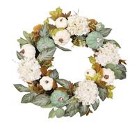 Couronne d'automne, Couronne Artificielle avec Feuilles d'érable et, Guirlande de Vacances de 45,7 cm, décoration saisonnière Cas Halloween Harvest Thanksgiving Maison extérieur