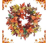 Couronne d'automne, couronne de ferme pour décorations d'automne, automne artificiel pour porte fenêtre, vigne de baies pour vacances, festival, fête à la maison