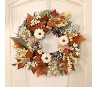 Couronne d'automne, couronne d'Halloween, citrouille, porte , porte d'automne, couronnes d'automne pour porte d'entrée, Noël, décorations
