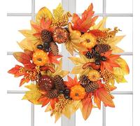 Couronne d'automne, couronne d'Halloween, citrouille, porte , porte d'automne, couronnes d'automne pour porte d'entrée, Noël, décorations
