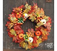 Couronne d'automne, couronne d'Halloween, citrouille, porte , porte d'automne, couronnes d'automne pour porte d'entrée, Noël, décorations