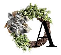 Couronne d'automne créative de 36 cm pour porte d'entrée de Noël avec nœud 26 lettres pour jardin, extérieur, maison, couronnes pour Thanksgiving, Halloween, Noël, décoration d'automne