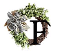 Couronne d'automne créative de 36 cm pour porte d'entrée de Noël avec nœud 26 lettres pour jardin, extérieur, maison, couronnes pour Thanksgiving, Halloween, Noël, décoration d'automne