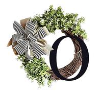 Couronne d'automne créative de 36 cm pour porte d'entrée de Noël avec nœud 26 lettres pour jardin, extérieur, maison, couronnes pour Thanksgiving, Halloween, Noël, décoration d'automne