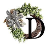 Couronne d'automne créative de 36 cm pour porte d'entrée de Noël avec nœud 26 lettres pour jardin, extérieur, maison, couronnes pour Thanksgiving, Halloween, Noël, décoration d'automne