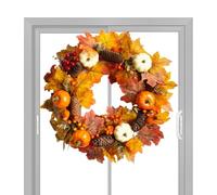 Couronne d'automne Décoration Maison Artificielle Faite Main | Couronne D'Automne Avec Citrouilles pour décoration d'Halloween sur une fenêtre style ferme récolte