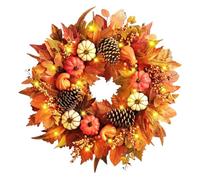 Couronne d'automne - Décoration Saisonnière Extérieure en Forme De Baies Et Feuilles - 50 Cm Artificielle pour Intérieur Extérieur Cheminée Fenêtre Mur,Cadeau