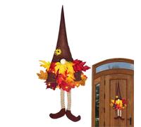 Couronne d'automne du Père Noël, couronne de feuilles d'érable du Père Noël | Couronne d'automne pour Thanksgiving Table de Thanksgiving Cheminée Fenêtre de cuisine | Fête de mariage intérieure