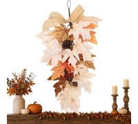 Couronne d'automne en forme de d'érable, couronne d'automne | Couronne de porte en forme de larme pour propriétaires de maison, décorateurs, entrée, bureau, maison, appartement, salon
