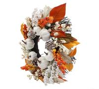 Couronne d'automne saisonnière de 61 cm avec tournesols et feuilles d'érable, adaptée pour une porte d'entrée ou une utilisation murale pendant la saison de Thanksgiving et l'automne (40 cm)