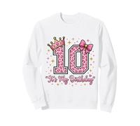 Couronne de 10e Anniversaire avec nœud léopard Rose pour Fille Sweatshirt