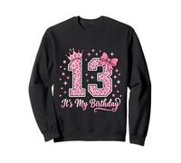 Couronne de 13e Anniversaire avec nœud léopard Rose pour Fille de 13 Ans Sweatshirt