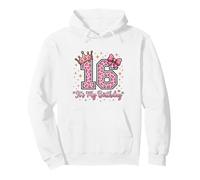 Couronne de 16e Anniversaire avec nœud léopard Rose pour Fille de 16 Ans Sweat à Capuche