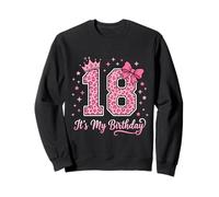 Couronne de 18e Anniversaire avec nœud léopard Rose pour Fille de 18 Ans Sweatshirt