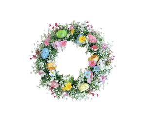 Couronne De Artificielles - Couronne D'eucalyptus | Couronnes D'été, Couronnes De Porte Décoratives Suspendues, Décoration De Couronnee De Fleurs pour Porte Dentrée, Mariage, Mur De Fenêtre