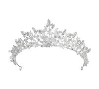 Couronne de bijoux beaux accessoires de cheveux de mariage de mariage de mariage de carré de tiare adapté à la fête de costume d'anniversaire de bal (Guld A)