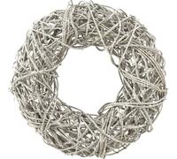 Couronne de bois en rotin Couronne décorative blanche naturelle 30cm Ø Handmade Landhaus