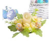 Couronne de bougies - Anneaux de bougie | Couronne de bougies | Couronne de bougies de Pâques | Couronnes de bougies | Couronnes de fleurs artificielles de ferme pour Pâques, printemps, vacances