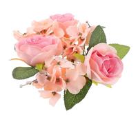 Couronne de Bougies de Fleur Rose, Style Rustique en Soie et Plastique | Décor sans Faner, pour Bases de Bougeoirs et Bougies Piliers, Fêtes D'hiver, Thanksgiving, Halloween