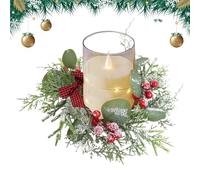 Couronne de bougies de Noël - Élégante guirlande d'anneaux de sapin artificiels, centre festif, atmosphère hivernale et conviviale | Cuisine, salon, salle à manger, cheminée, bureau, chambre à coucher