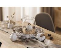 Couronne de brindilles "White Charme" Ø 45 cm grande, blanche, couronne de table, couronne murale, couronne de porte