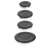 Couronne de Brûleur de Cuisinière à Gaz, Ensemble Noir Multi-brûleurs | Capuchons à Flamme Concave, Aluminium et Fer, Ignition Rapide, Protection Anti-fuite, Usage la Cuisine