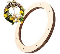 Couronne de cerceaux floraux - Ensemble d'anneaux en bois, cercle artisanal fait à la main, base de bricolage pré-percée | Support d'ornement en polyvalent, pour festival de vacances, fête, sa