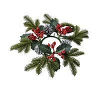 Couronne de chandeliers de pommes de pin et de baies, centre de table de Noël naturel avec feuillage artificiel | Guirlande de bougies rustique pour décoration d'intérieur festive