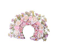 Couronne de cheveux ethnique pour mariée - Couronne de fleurs - Bandeau double face - Accessoire pour cheveux de mariage ou festival