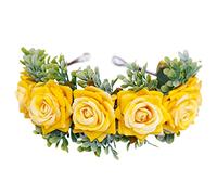 Couronne de cheveux florale avec ruban réglable pour mariage, festival, fête, accessoires photo faits à la main