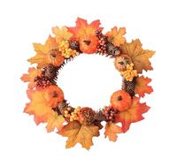 Couronne de Citrouille en érable, Couronne Festival d'automne, cœur Suspendu for Porte d'entrée extérieure, 30 cm pour la Porte d'entrée