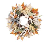 Couronne de citrouille - Garland - Porte du festival d'automne avec feuilles d'érable et baies, décoration d'accent d'automne | Porche, ferme, cuisine, manteau, cheminée, fenêtre, vacances et