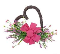 Couronne de cœur en rotin et ABS pour la Saint-Valentin, conçue pour décorer les portes et les murs avec une touche romantique, adaptée à diverses saisons (rouge)