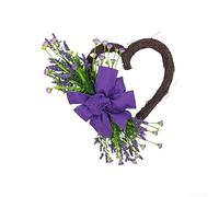 Couronne de cœur en rotin et ABS pour la Saint-Valentin, conçue pour décorer les portes et les murs avec une touche romantique, adaptée à diverses saisons (violet)