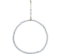 Couronne de déco blanche en perles Ø28cm, lot de 4 - Décorations à suspendre polyvalentes pour le printemps, le mariage & les décorations vintage