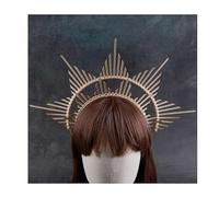 Couronne de déesse du soleil Halo - Bandeau drôle exagéré - Couronne d'Halloween - Accessoire de cheveux (double couche)