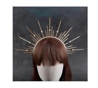 Couronne de déesse du soleil Halo - Bandeau drôle exagéré - Couronne d'Halloween - Accessoire de cheveux (étoile noire)