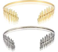 Couronne de déesse réglable en feuille d'or avec motif de feuille en métal délicat - Accessoire de cheveux élégant pour femme, L, Métal non précieux, Pas de pierre précieuse