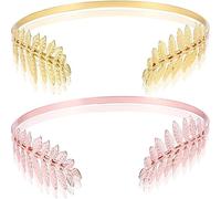 Couronne de déesse réglable en feuille d'or avec motif de feuille en métal délicat - Accessoire de cheveux élégant pour femme, L, Métal non précieux, Pas de pierre précieuse