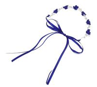 Couronne de Demoiselle D'honneur Noël, Bandeau à Fleurs en Perles Bleu | Accessoires Mariage, Style Vintage Romantique, Fleurs en Argile Polymère, pour Robe Nuptiale et Occasions