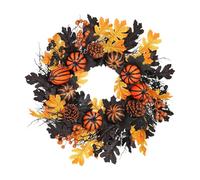 Couronne de d'Halloween - Décoration de fête avec et baies - Décoration de ferme pour porte, fenêtre, balcon, terrasse, mur, automne