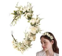 Couronne de fée des fleurs - bandeau floral réglable, Bohème Flower Garland | Couronne de cheveux du festival boho romantique, Halo de faux