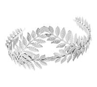 Couronne de Feuilles Argentée en Alliage, Diadème Élégant pour Cheveux | Style Romain Impératrice, Finition Raffinée et Brillante, pour Cosplay, Fêtes Costumées, Demoiselles