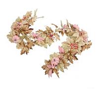 Couronne de feuilles d'érable artificielles - 175 cm - Décoration florale pour Thanksgiving et Halloween, utilisation en intérieur et en extérieur - Guirlande d'automne vive (A14)