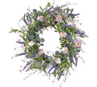 Couronne de feuilles d'eucalyptus artificielles, couronne d'eucalyptus violette pour porte d'entrée, décoration de Noël à suspendre à la porte d'automne, 45 cm
