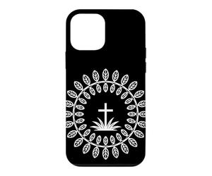 Couronne de Feuilles Florales Croix chrétienne Coque pour iPhone 12 Mini