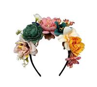 Couronne de fleurs artificielles, Bandeau à fleurs roses for femmes, cerceau lunette multicolore, bandeau for cheveux de mariage(Color4)