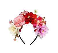 Couronne de fleurs artificielles, Bandeau à fleurs roses for femmes, cerceau lunette multicolore, bandeau for cheveux de mariage(Color3)