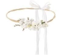 couronne de fleurs artificielles boho 18cm blanc - partydeco wian5 Blanc G