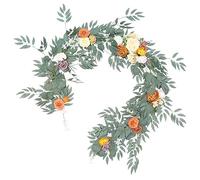 Couronne de fleurs artificielles Champagne Rotin Guirlande Ornement pour table Pièce maîtresse Arche de mariage Décoration murale Fleur Cadeau pour décoration murale